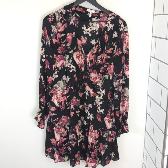 Joie Joada 100% Silk Floral Tiered Ruffle Mini Dress - Picture 1 of 10
